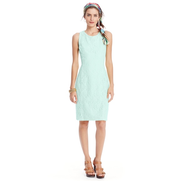 Ralph Lauren Mint Floral Lace Sheath Dress Size 12 - Picture 1 of 9